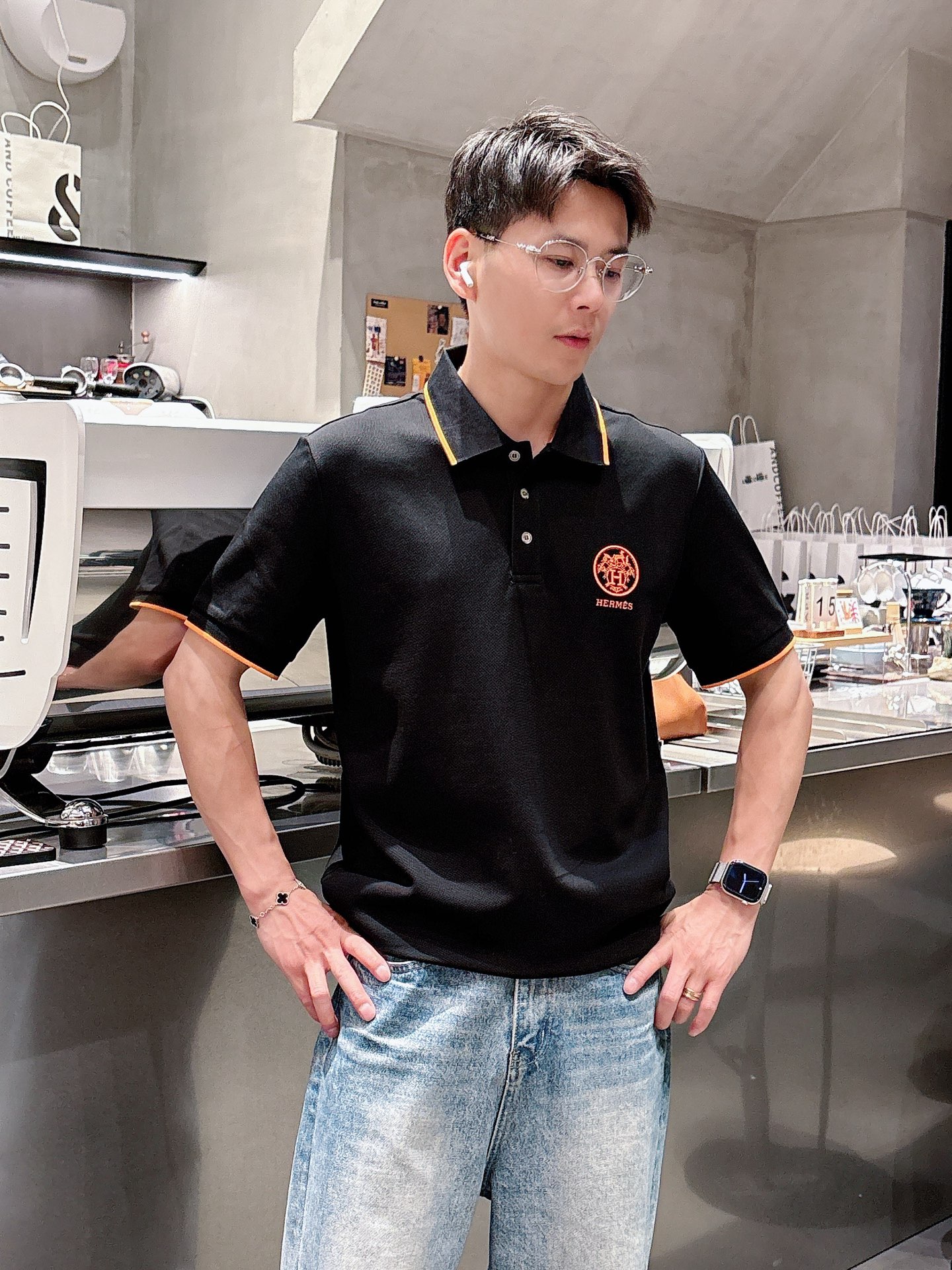 Hermès Basic Clothing Cotton Black M-l-xl-xxl