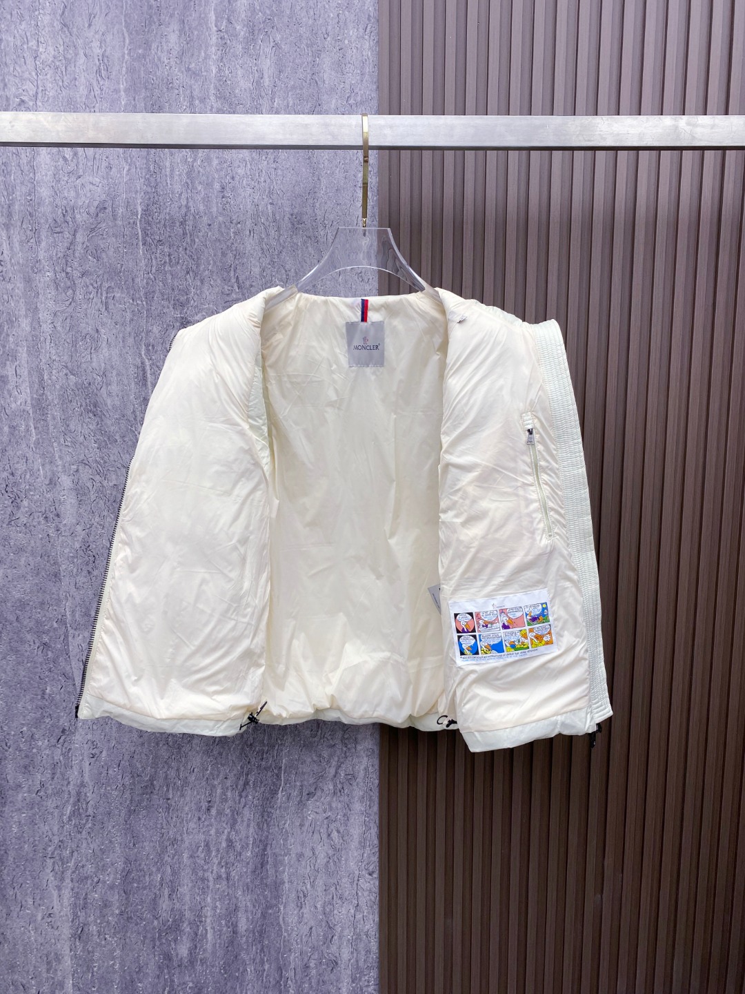 Moncler Down Vest White Duck Down Black M-l