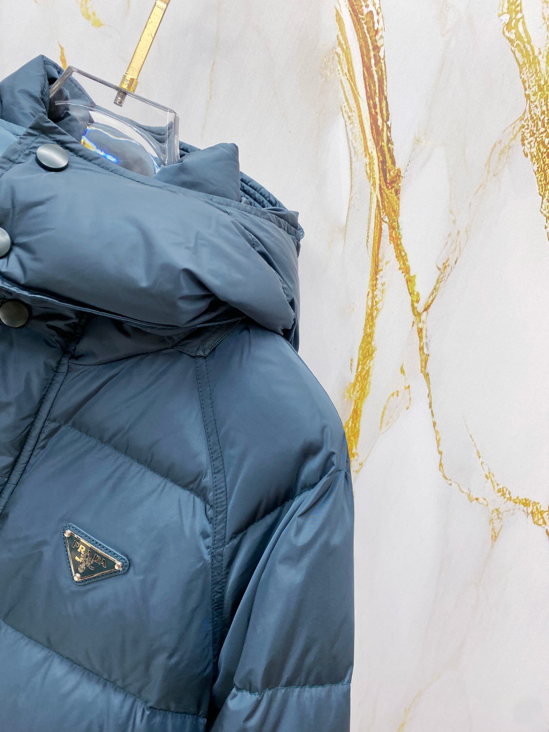 Prada Down Jacket Black Hooded L