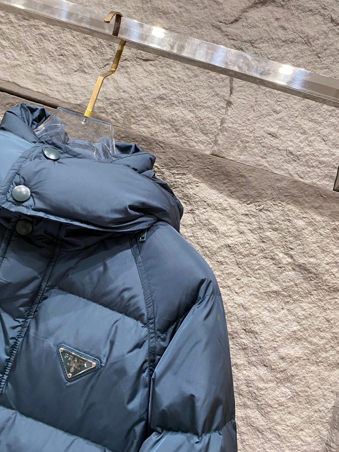 Prada Down Jacket Black Hooded L