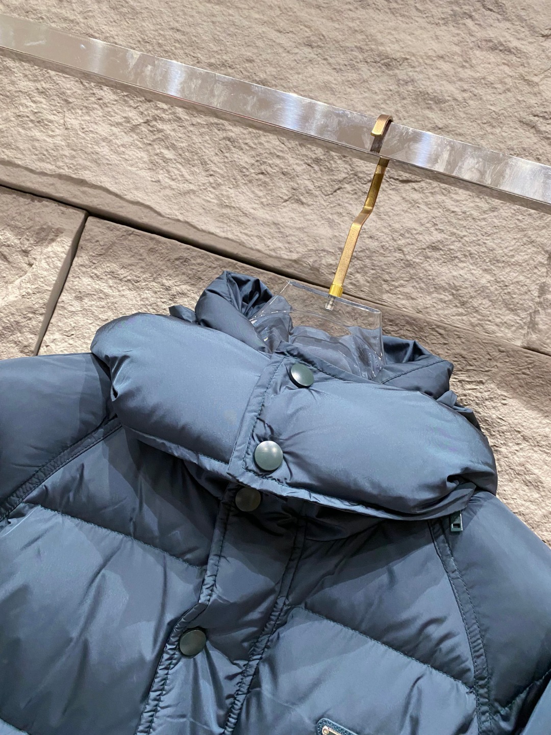 Prada Down Jacket Black Hooded L