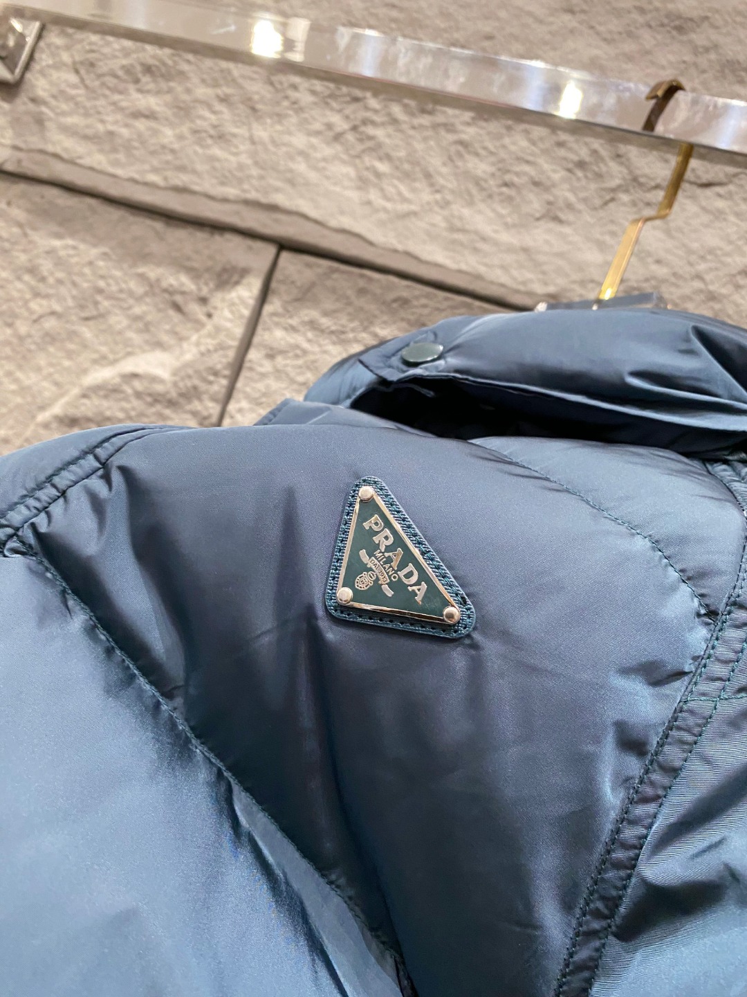Prada Down Jacket Black Hooded L