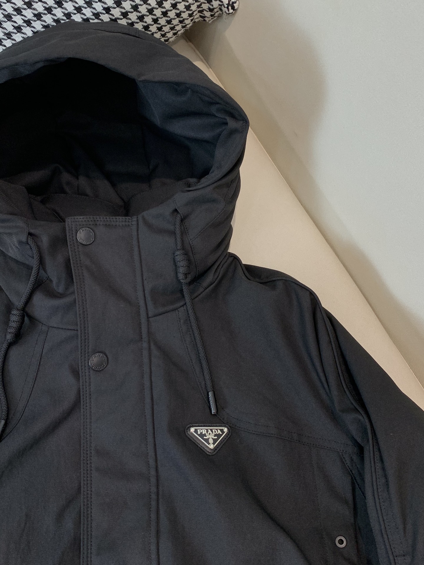 Prada Down Jacket Goose Down Black S-m-xl