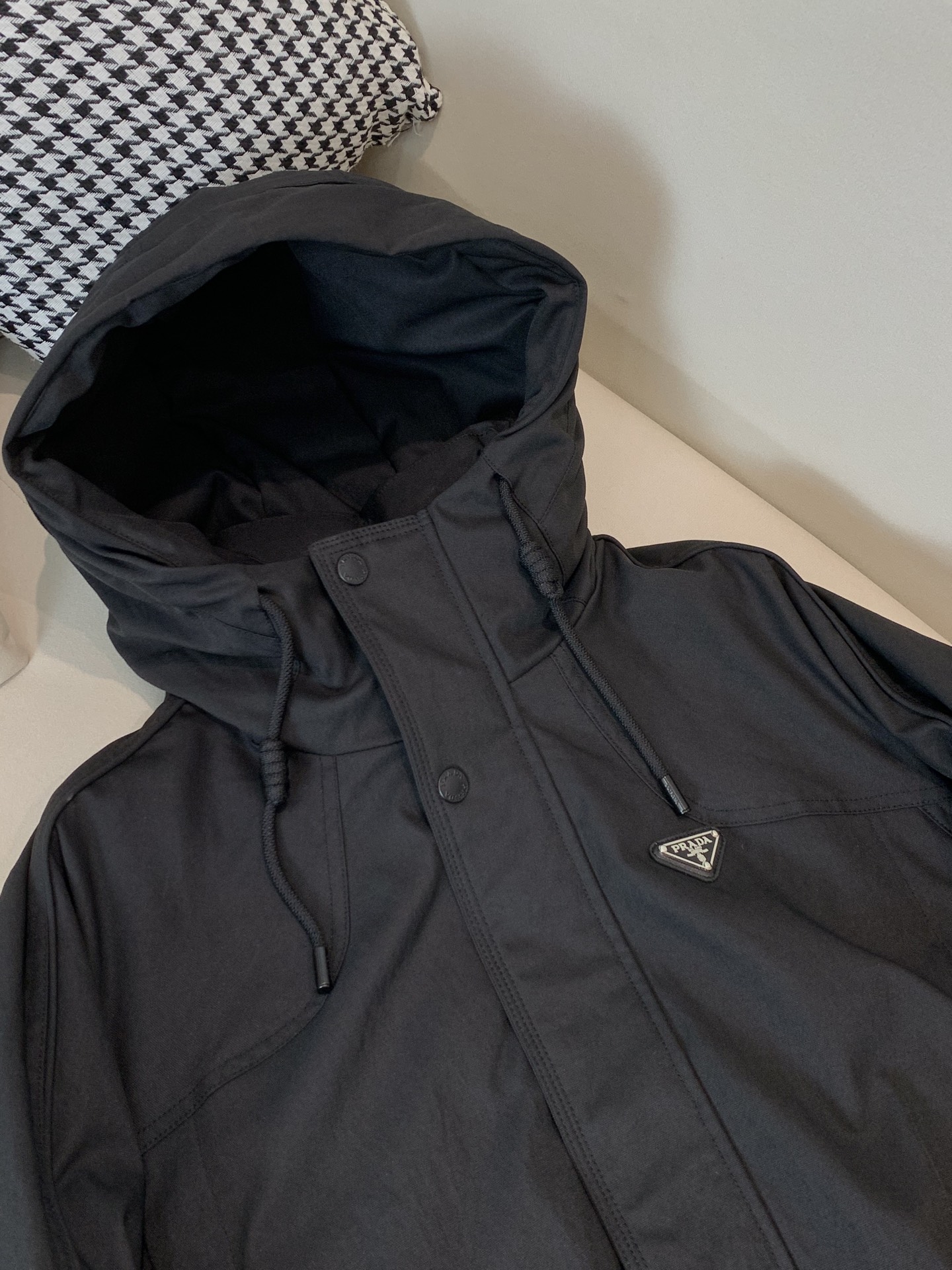 Prada Down Jacket Goose Down Black S-m-xl