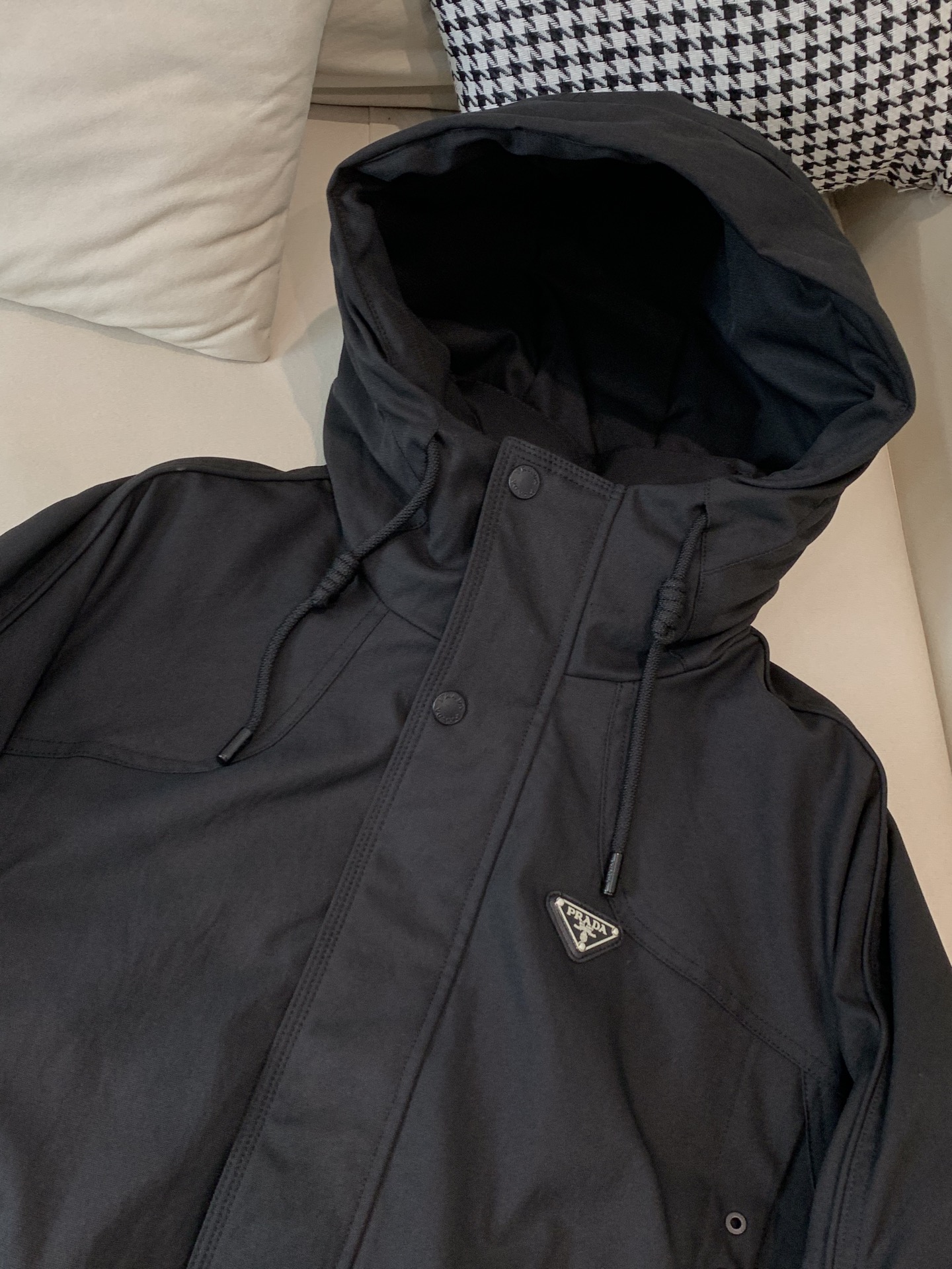 Prada Down Jacket Goose Down Black S-m-xl