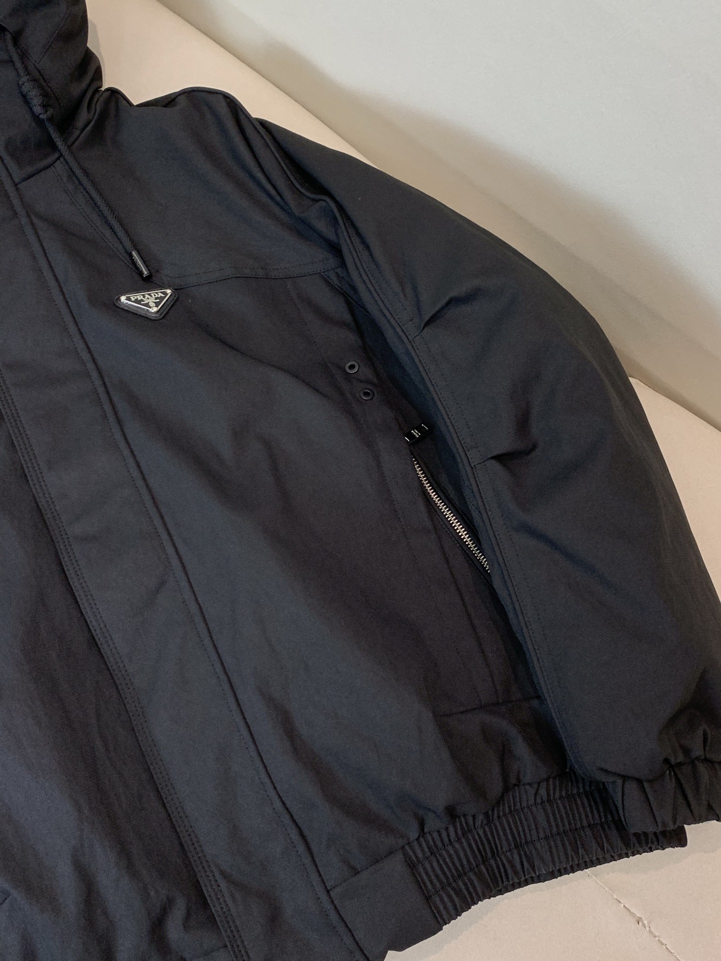 Prada Down Jacket Goose Down Black S-m-xl