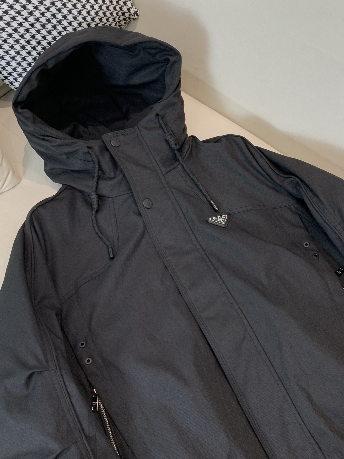 Prada Down Jacket Goose Down Black S-m-xl