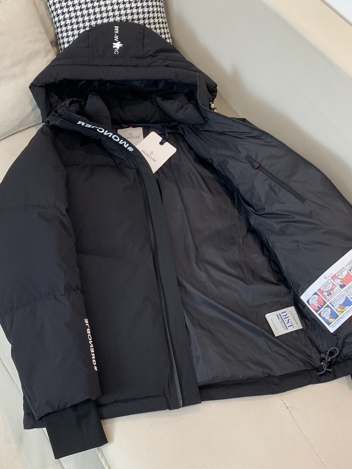 Moncler Male Down Jacket Black Hooded S-m-l