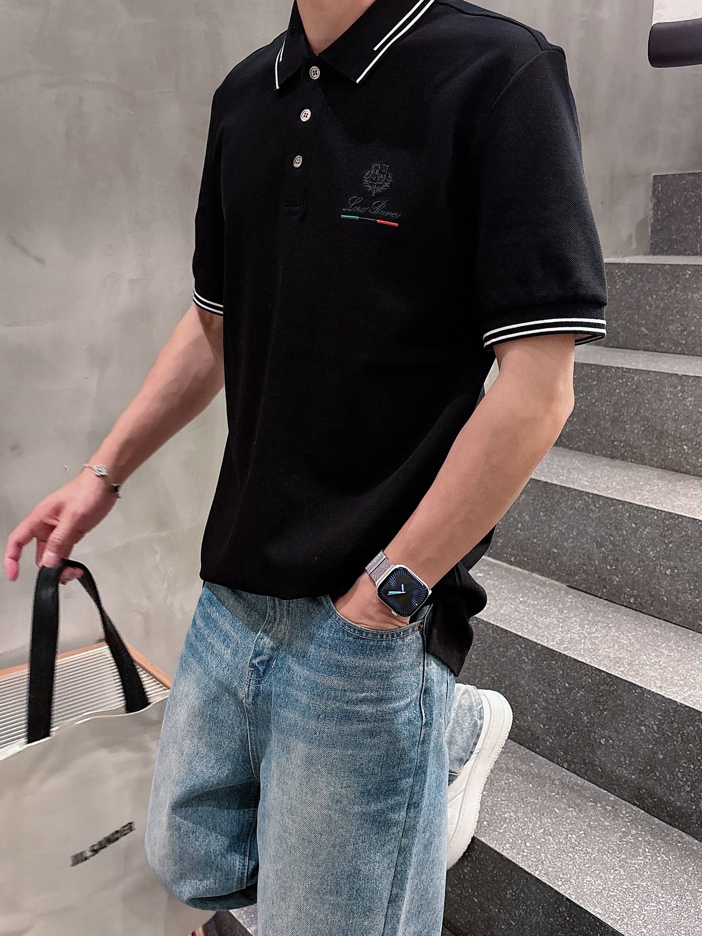 Loro Piana Basic Clothing Cotton Black M-l-xl-xxl