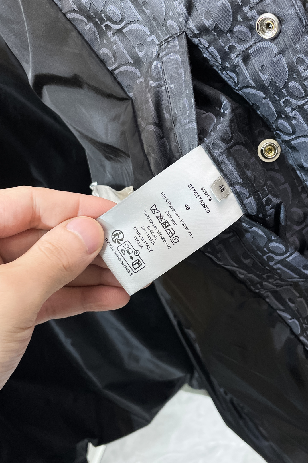 Dior Down Jacket Cotton Black Printed S-l-xl