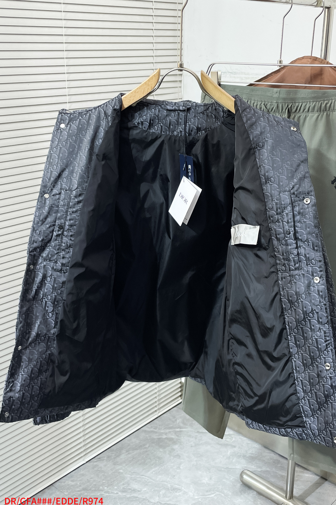 Dior Down Jacket Cotton Black Printed S-l-xl