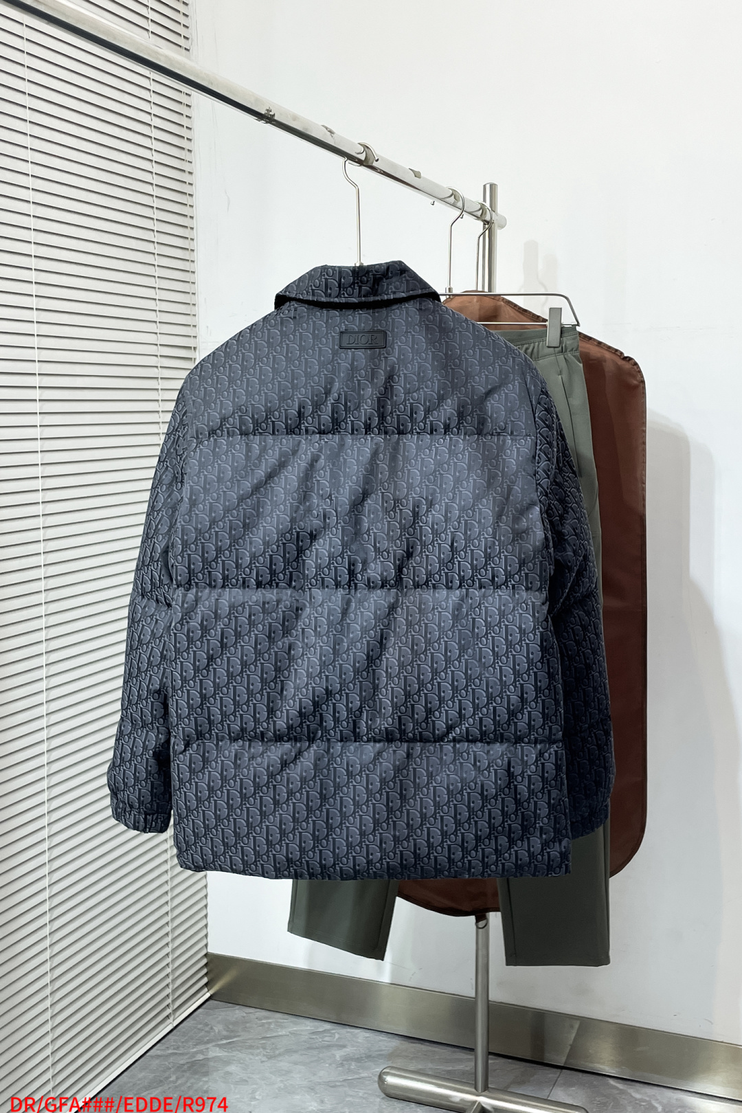 Dior Down Jacket Cotton Black Printed S-l-xl
