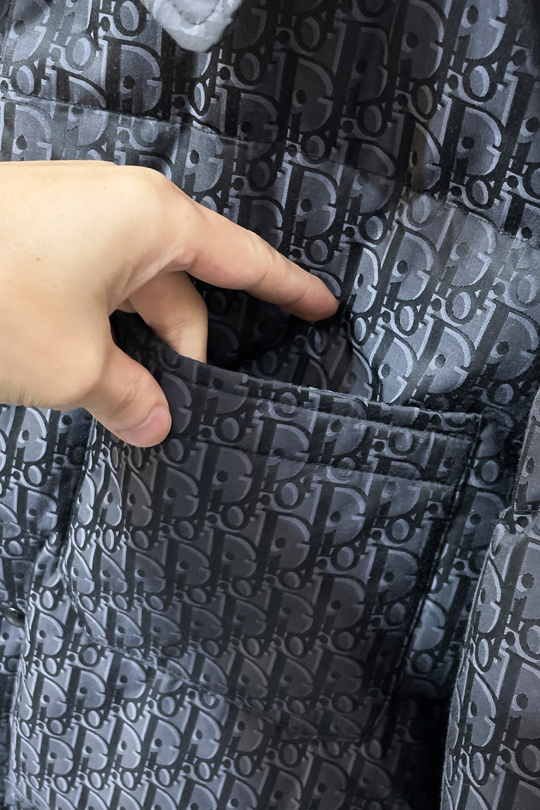 Dior Down Jacket Cotton Black Printed S-l-xl