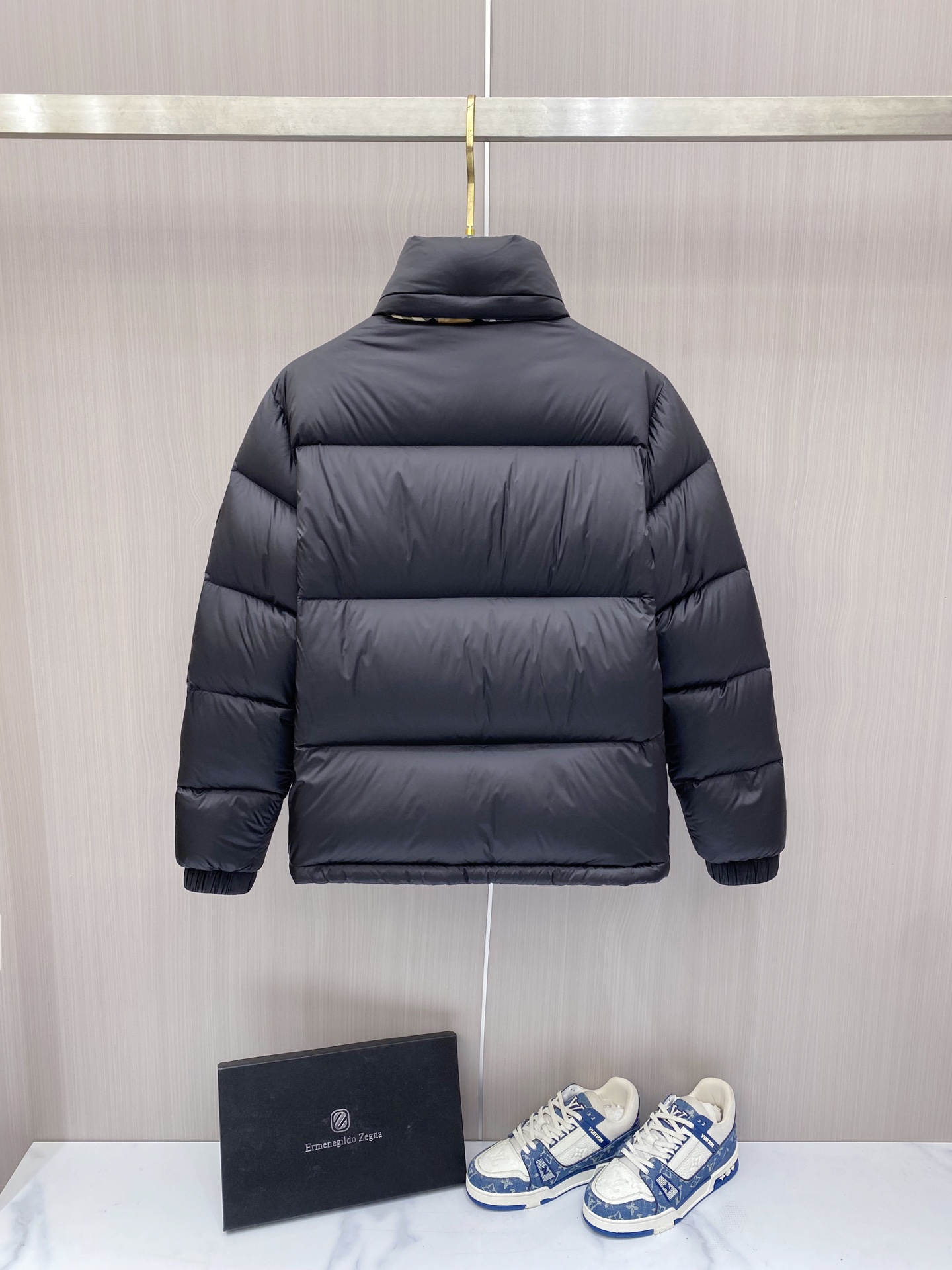 Burberry Down Jacket White Duck Down Plaid