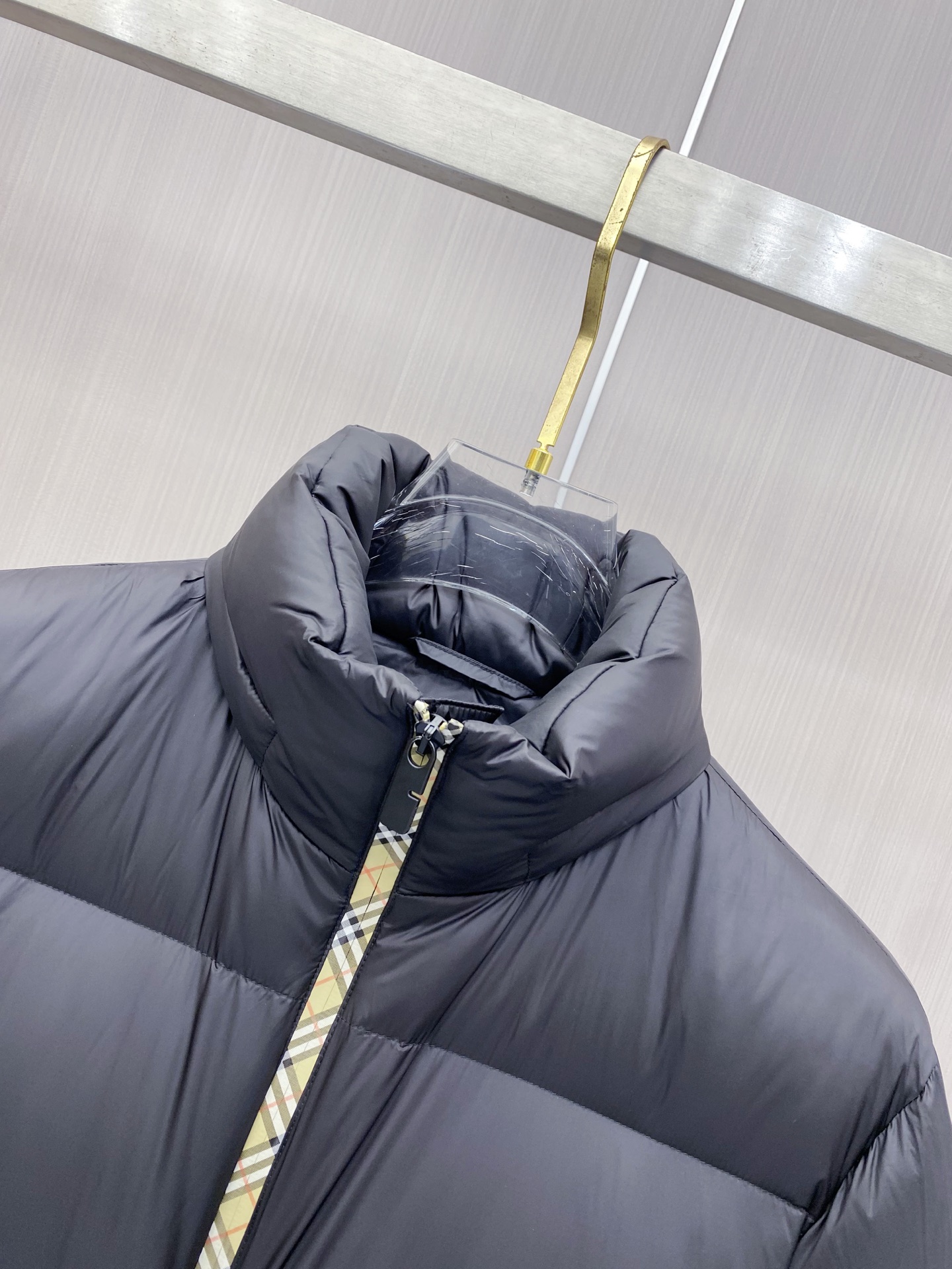 Burberry Down Jacket White Duck Down Plaid