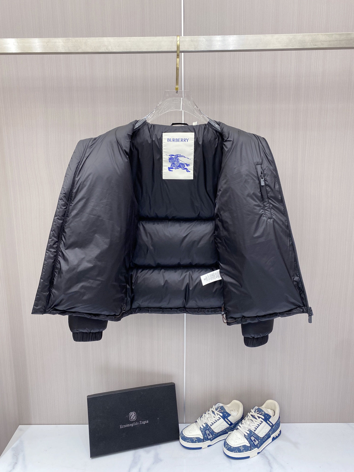 Burberry Down Jacket White Duck Down Plaid