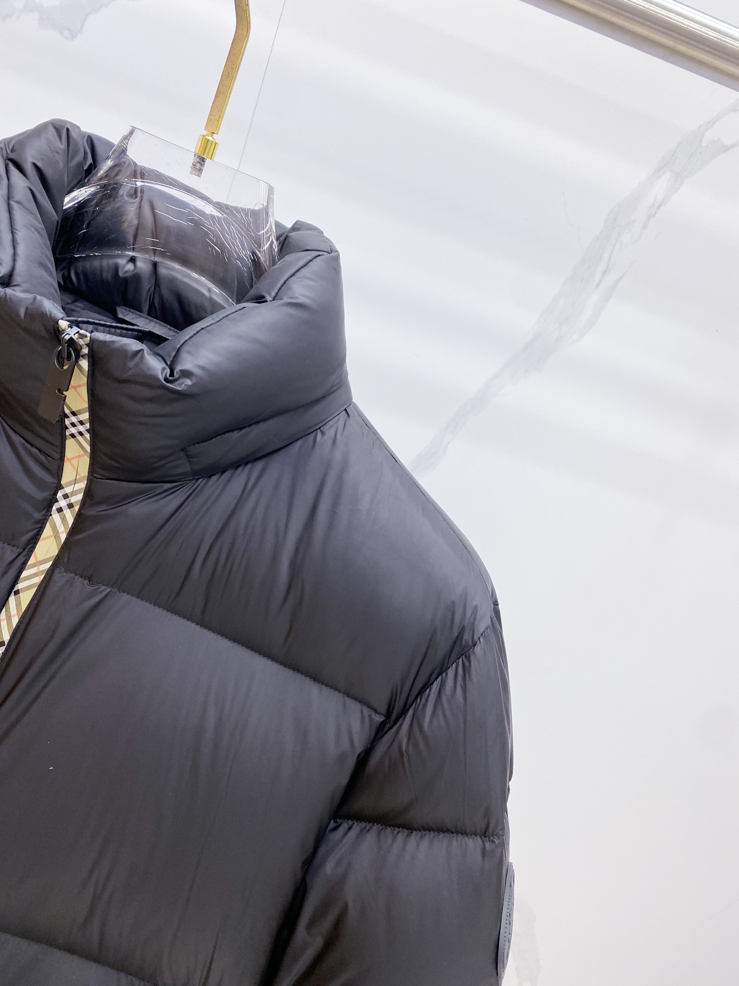 Burberry Down Jacket White Duck Down Plaid