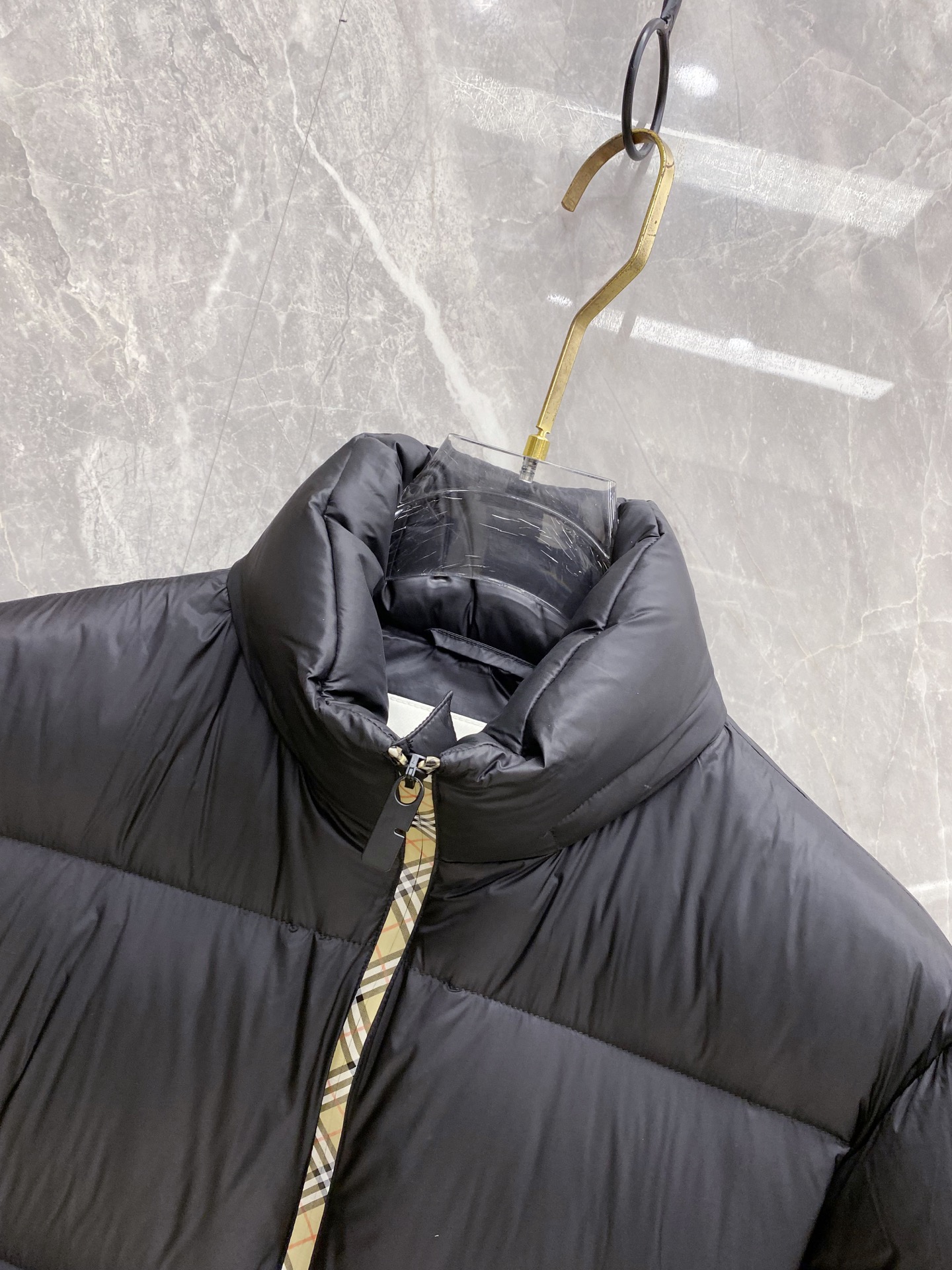 Burberry Down Jacket White Duck Down Plaid