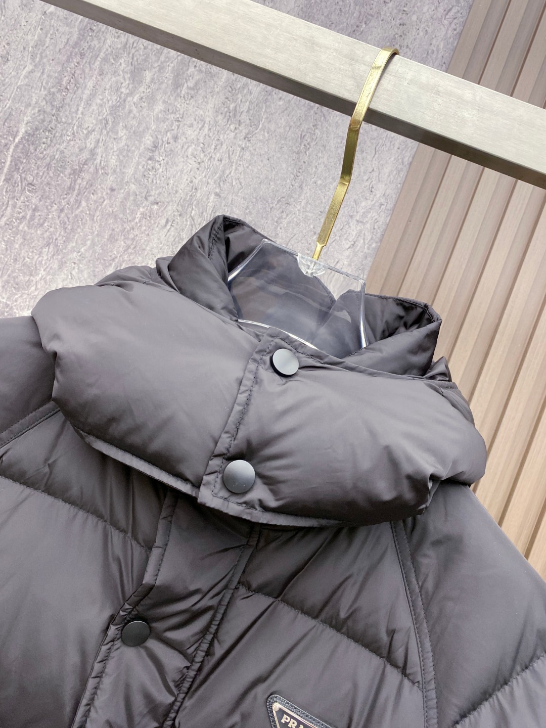 Prada Down Jacket Black Hooded L