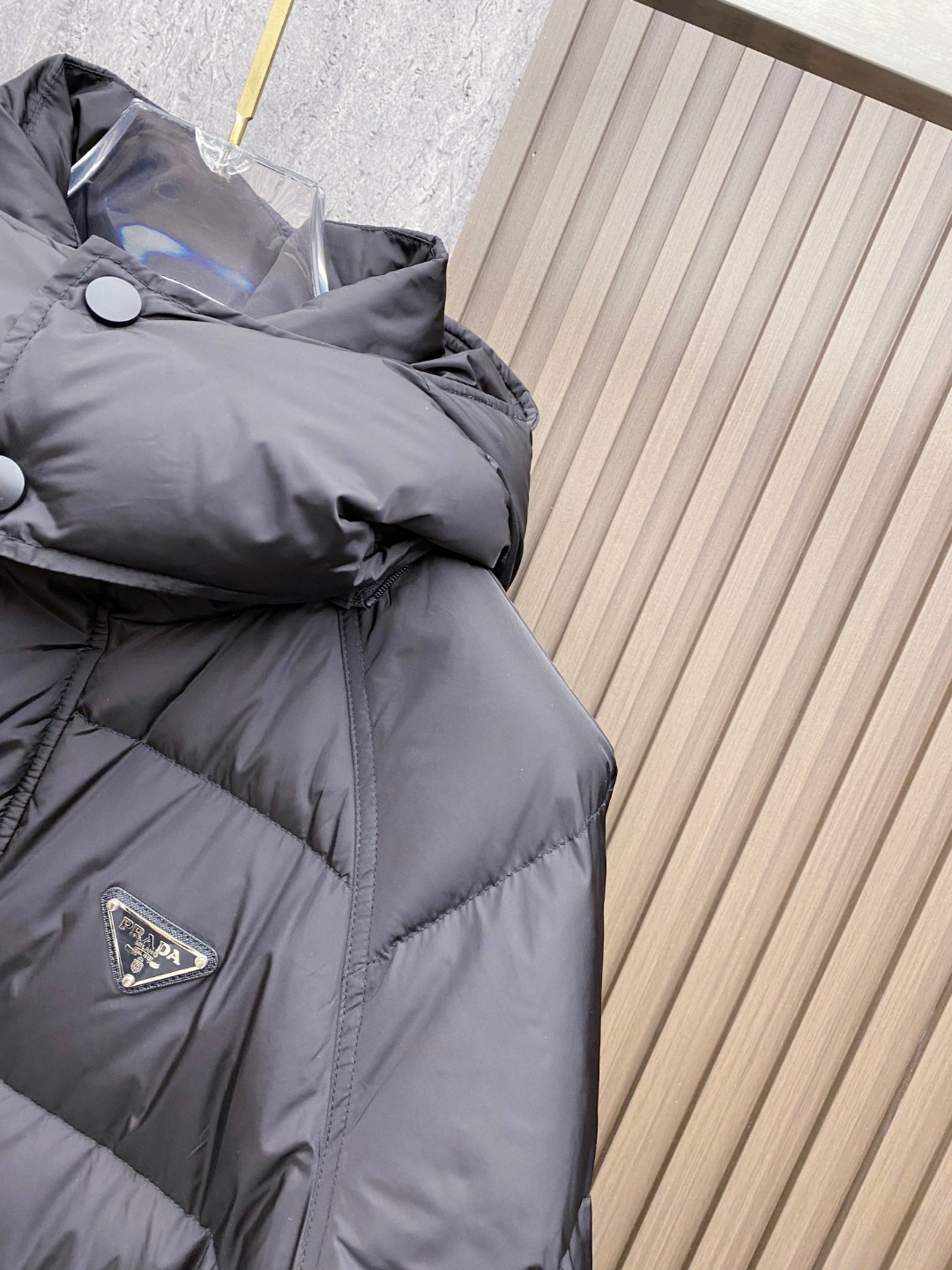 Prada Down Jacket Black Hooded L
