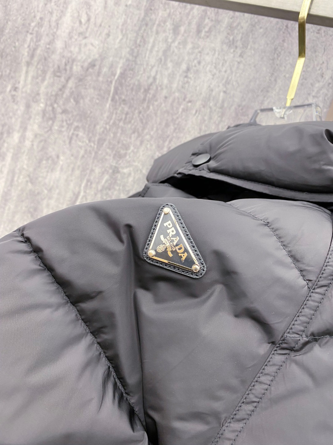 Prada Down Jacket Black Hooded L