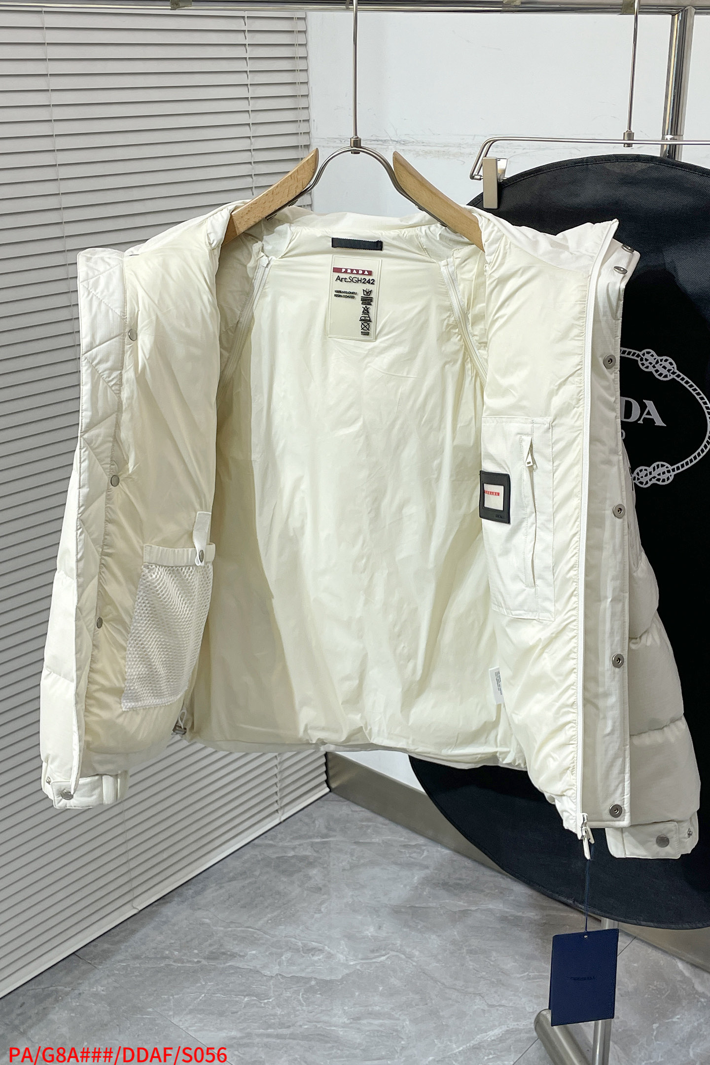 Prada Down Jacket White Duck Down Black S-m-xl