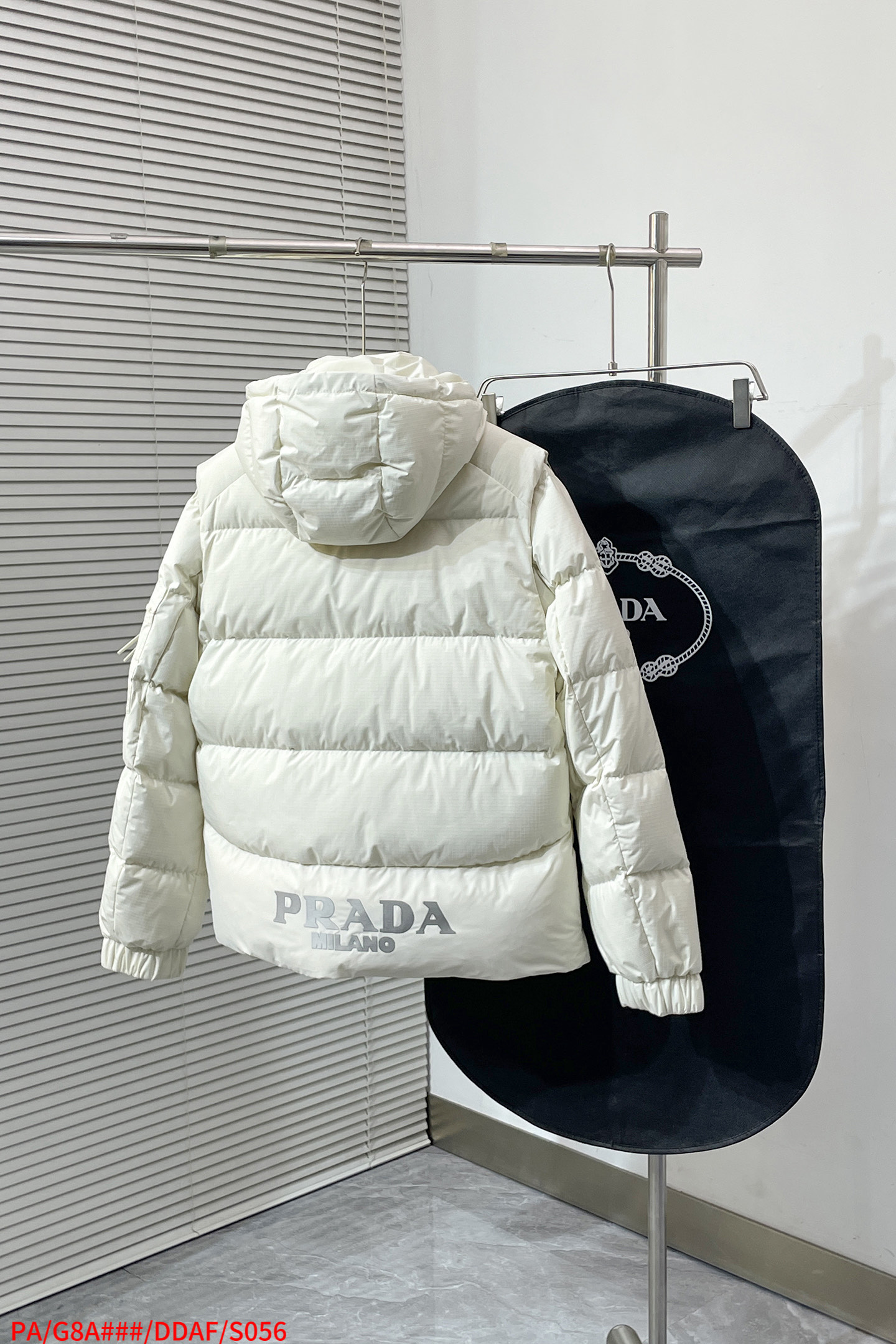 Prada Down Jacket White Duck Down Black S-m-xl