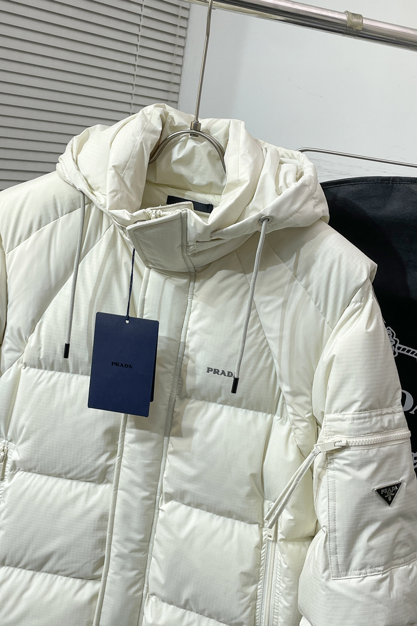 Prada Down Jacket White Duck Down Black S-m-xl