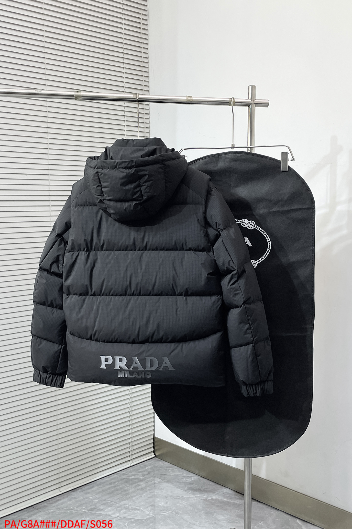 Prada Down Jacket White Duck Down Black S-m-xl