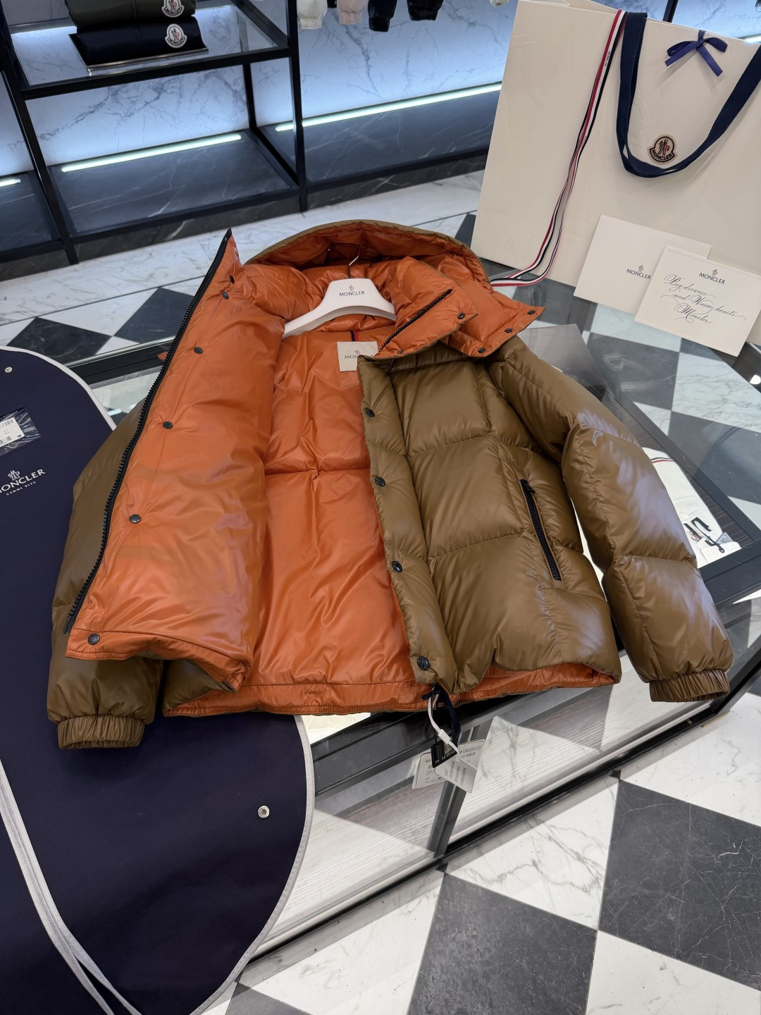 Moncler Jacket Brown Hooded M-l