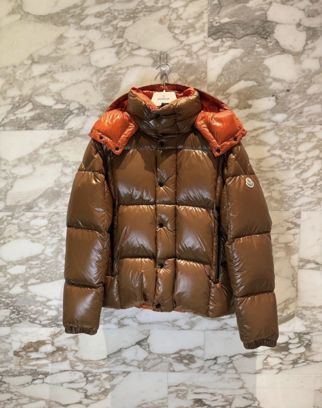 Moncler Jacket Brown Hooded M-l
