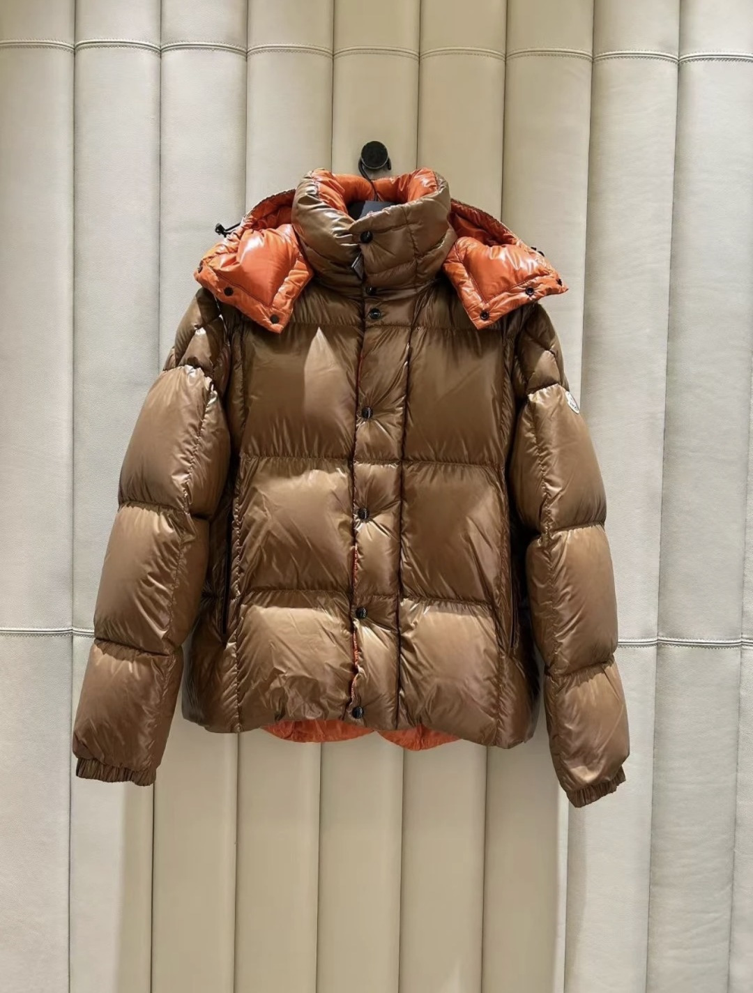 Moncler Jacket Brown Hooded M-l