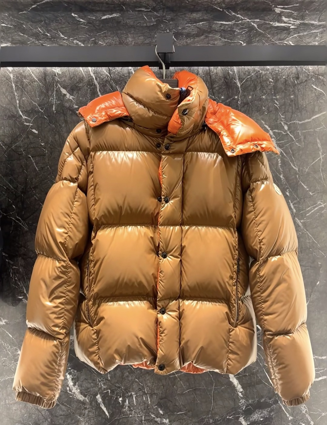 Moncler Jacket Brown Hooded M-l