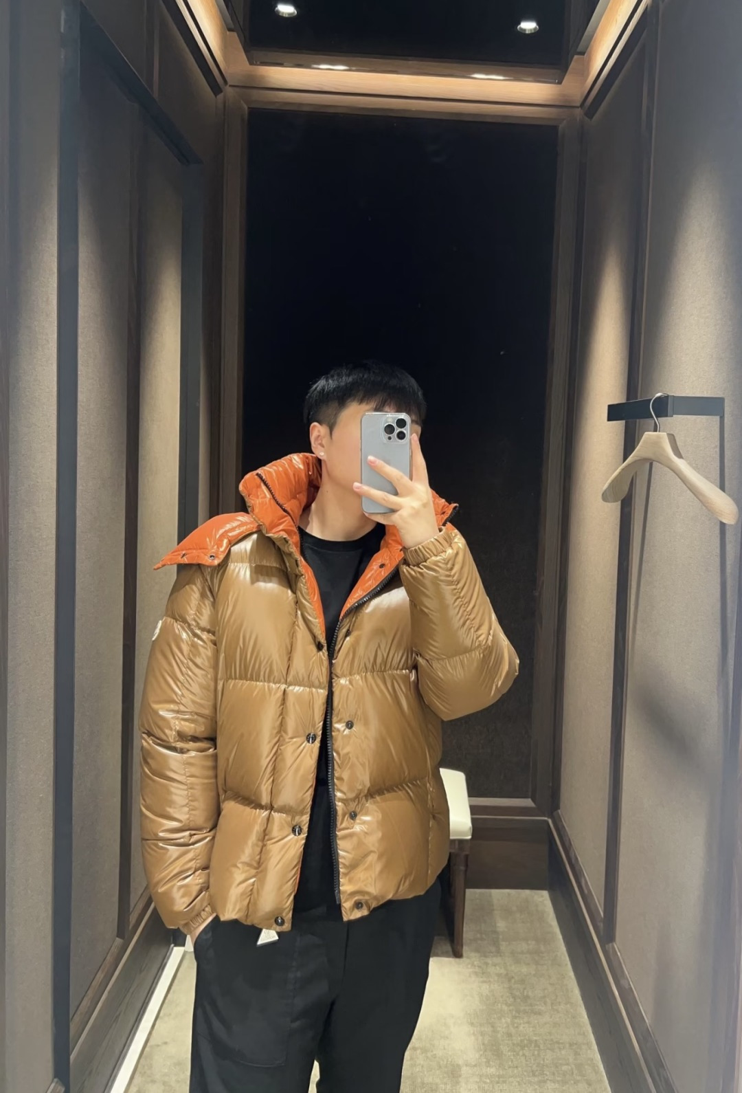 Moncler Jacket Brown Hooded M-l