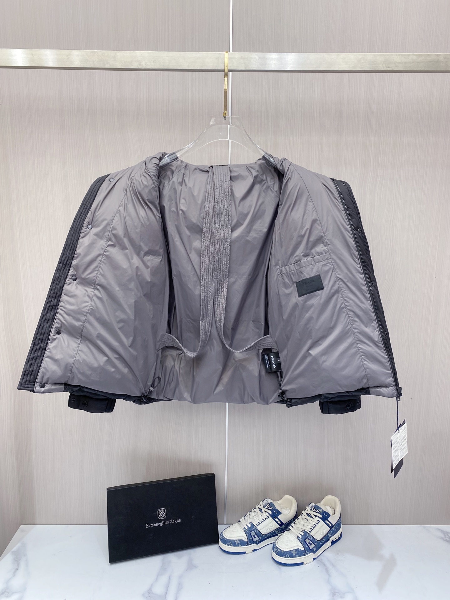 Prada Couple Basic Clothing White Duck Down M-xl