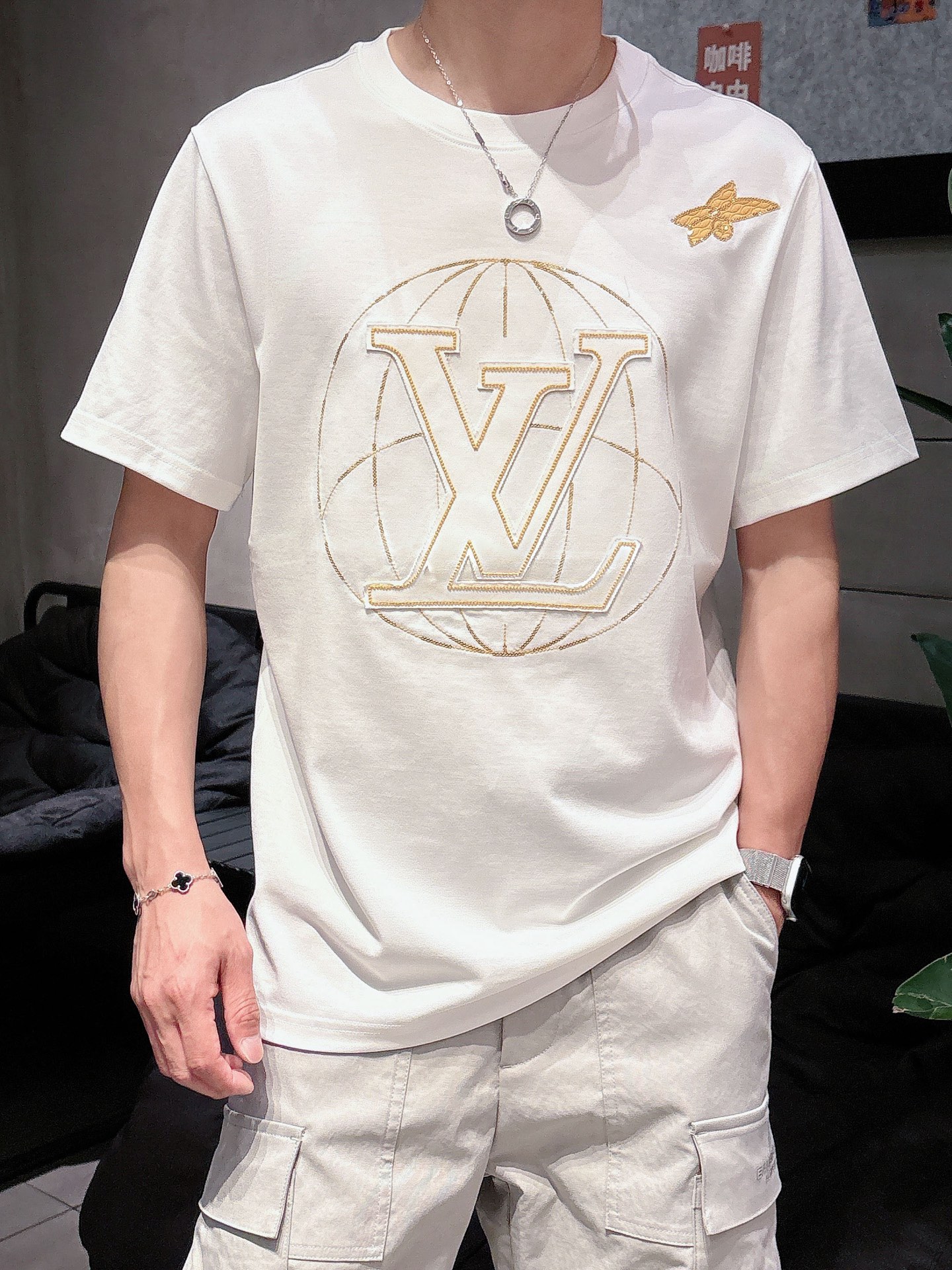 Louis Vuitton Male Basic Clothing Black S-m-l-xl