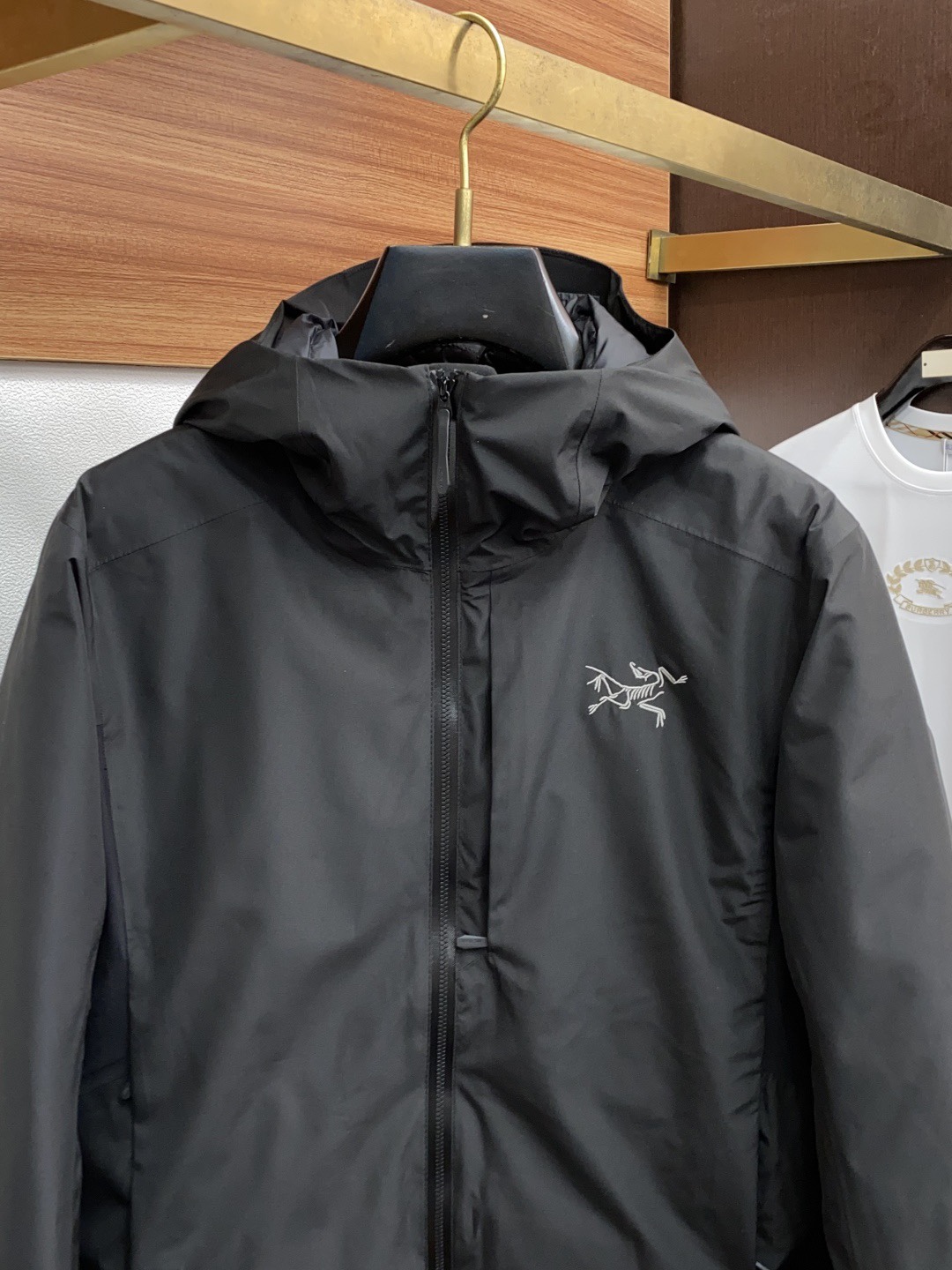 Arcteryx Couple Down Jacket White Duck Down Black Hooded S-l-xl