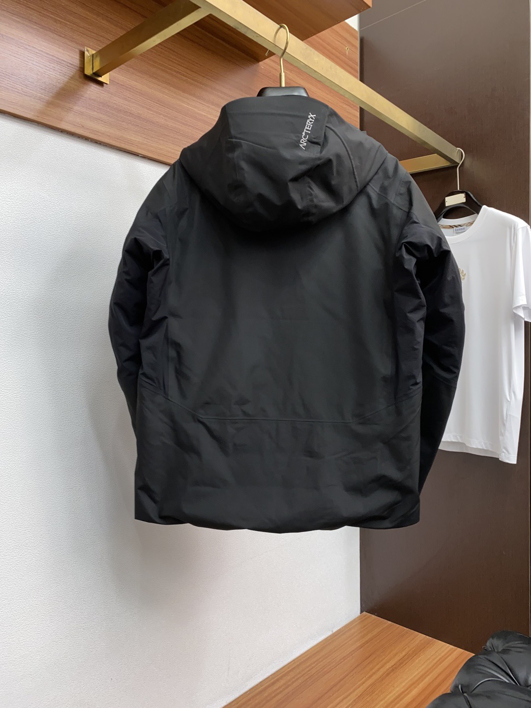 Arcteryx Couple Down Jacket White Duck Down Black Hooded S-l-xl