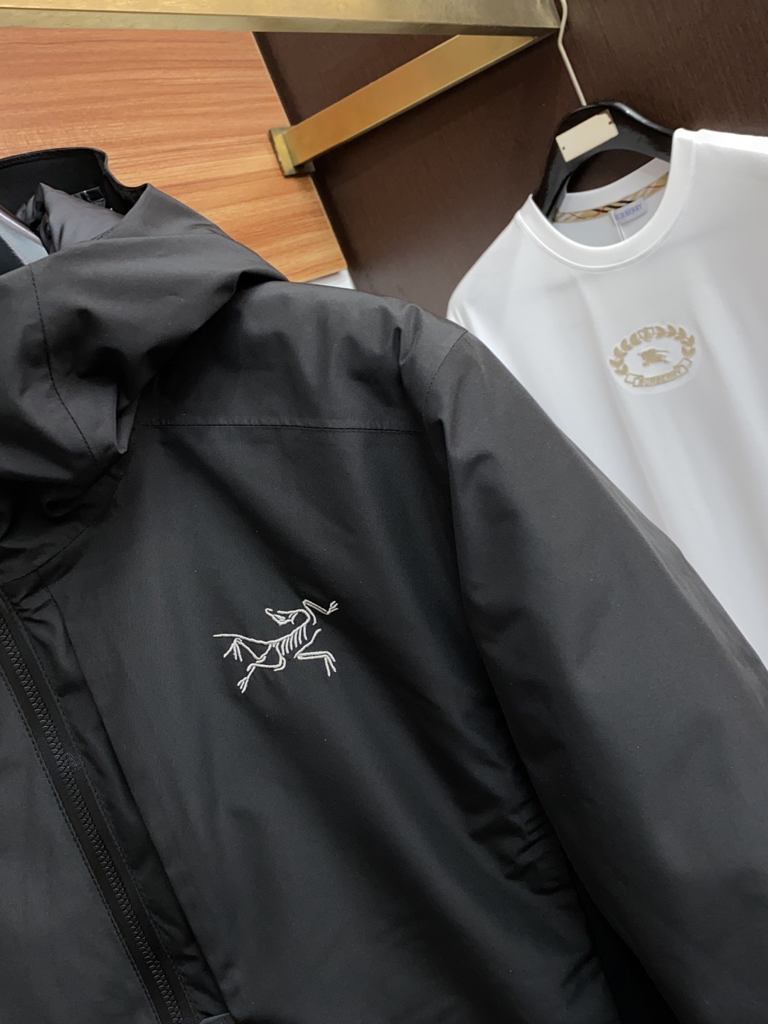 Arcteryx Couple Down Jacket White Duck Down Black Hooded S-l-xl