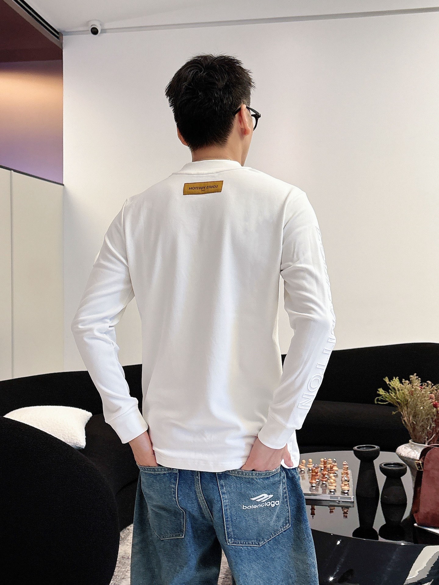 Louis Vuitton Male Basic Clothing Cotton Black Fleece Lined S-m-l-xl