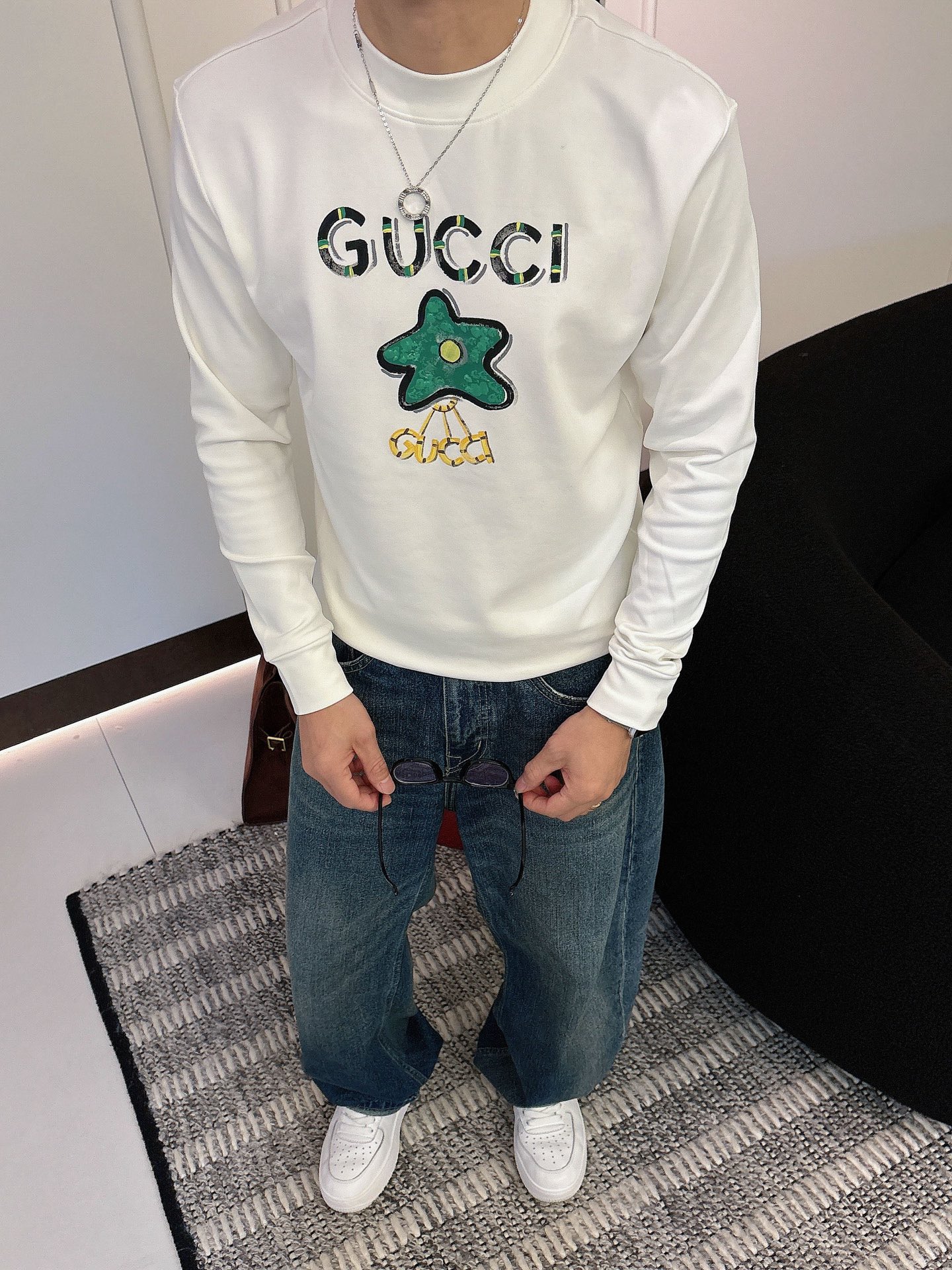 Gucci Male Basic Clothing Cotton Black Fleece Lined S-m-l-xl