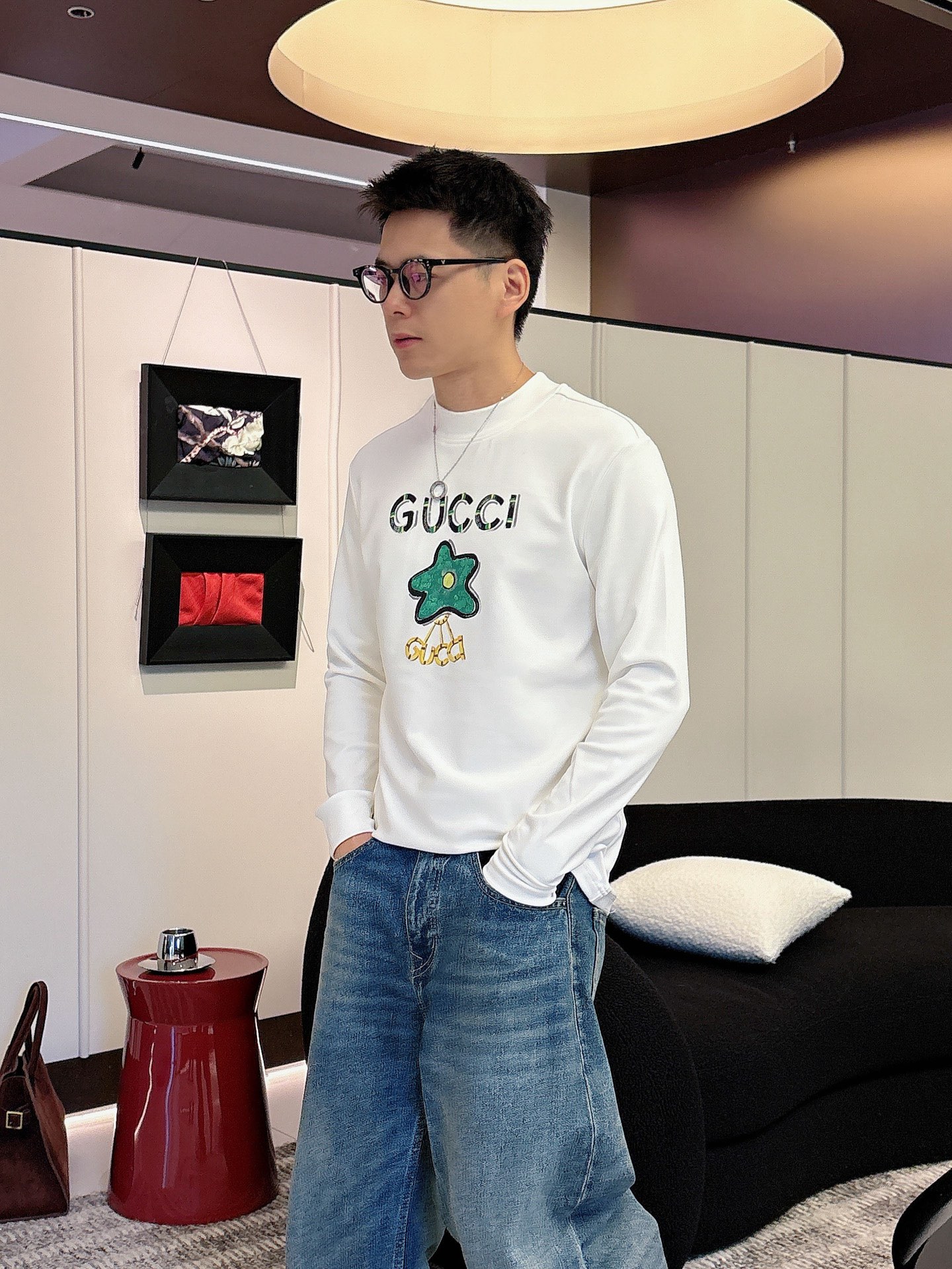 Gucci Male Basic Clothing Cotton Black Fleece Lined S-m-l-xl