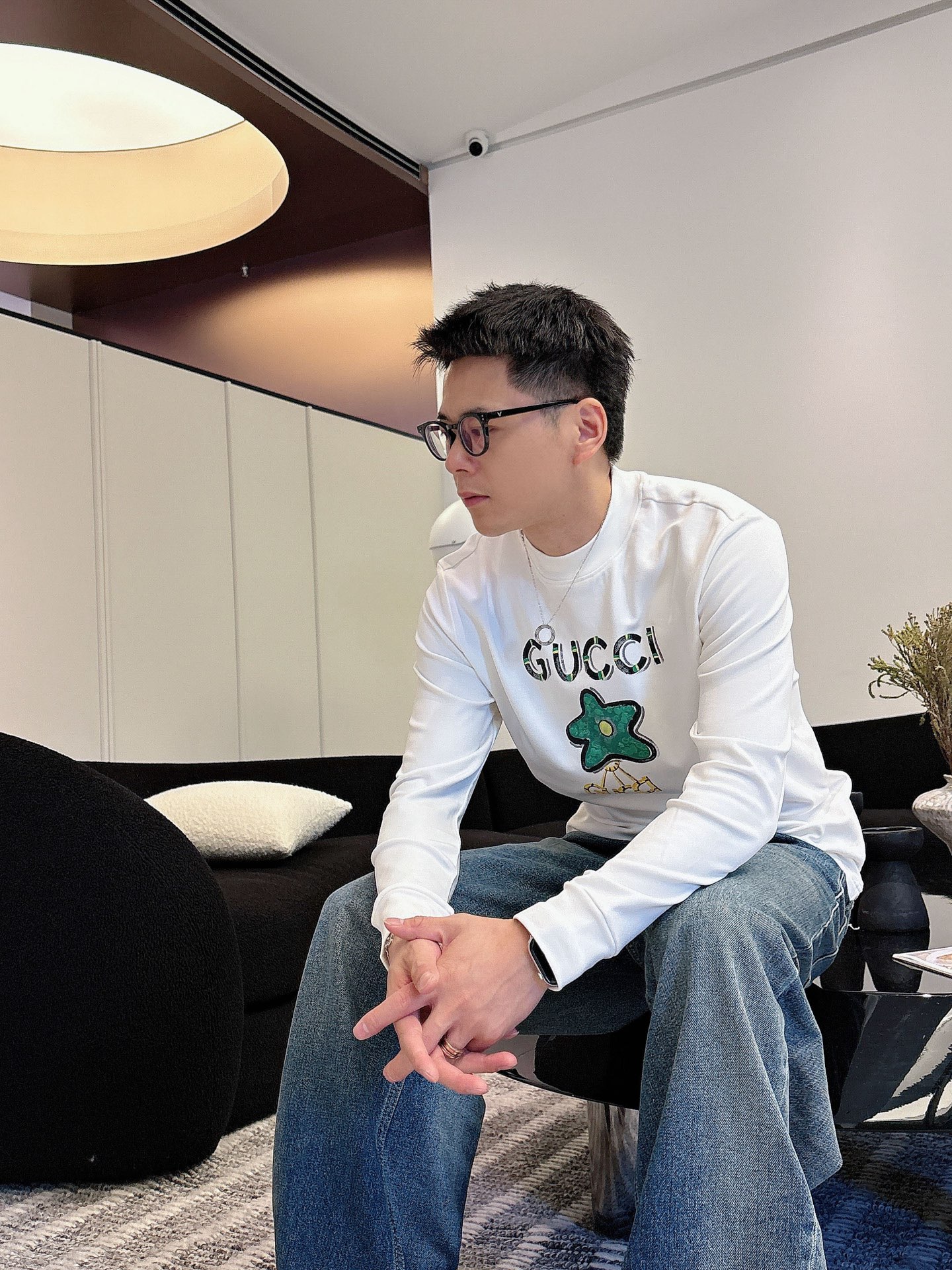 Gucci Male Basic Clothing Cotton Black Fleece Lined S-m-l-xl