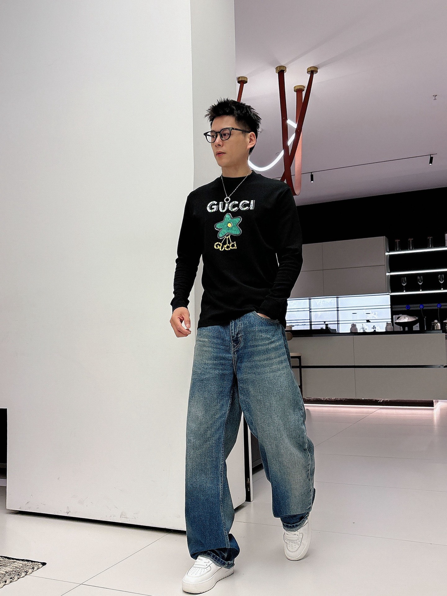 Gucci Male Basic Clothing Cotton Black Fleece Lined S-m-l-xl