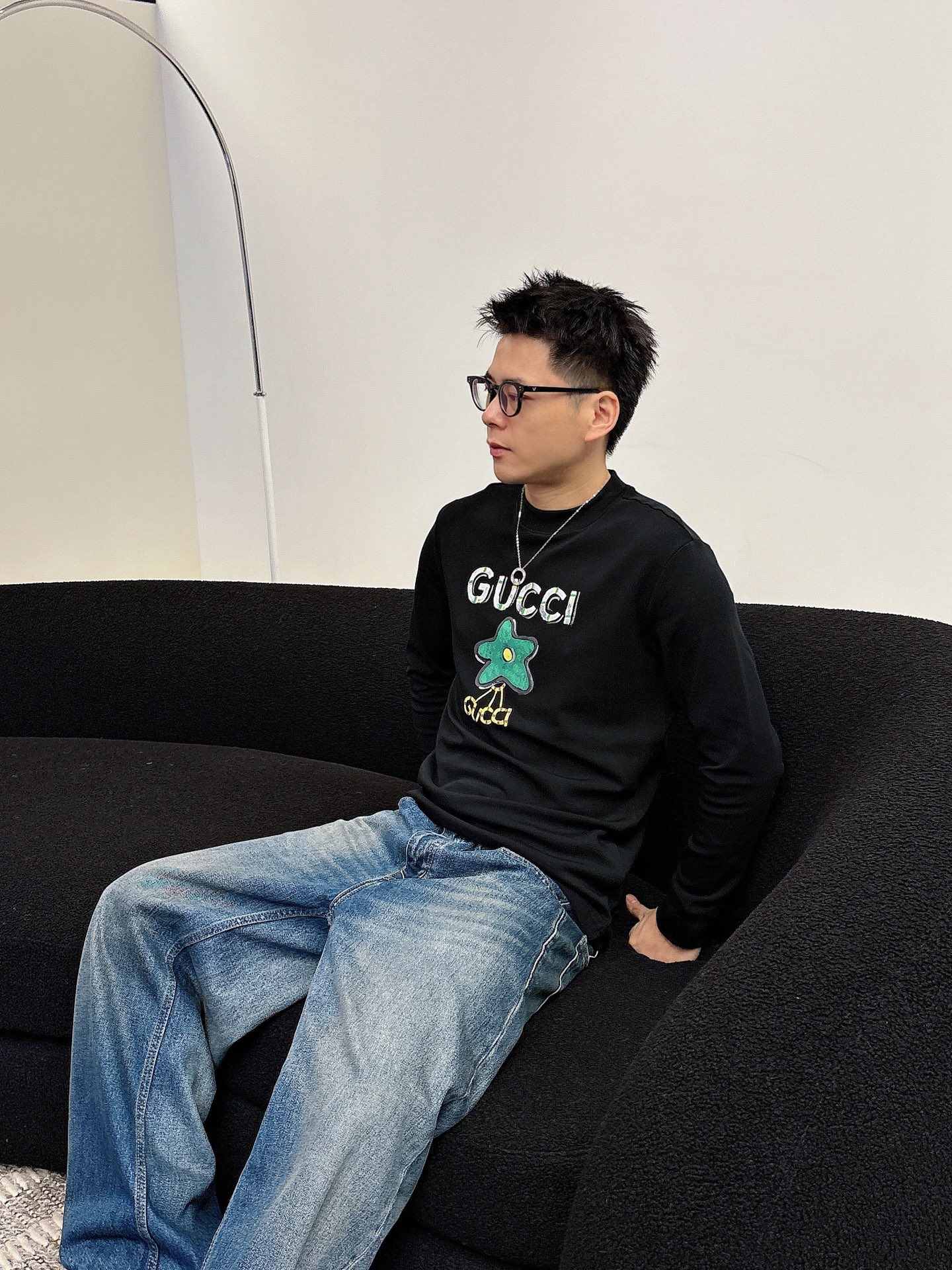 Gucci Male Basic Clothing Cotton Black Fleece Lined S-m-l-xl