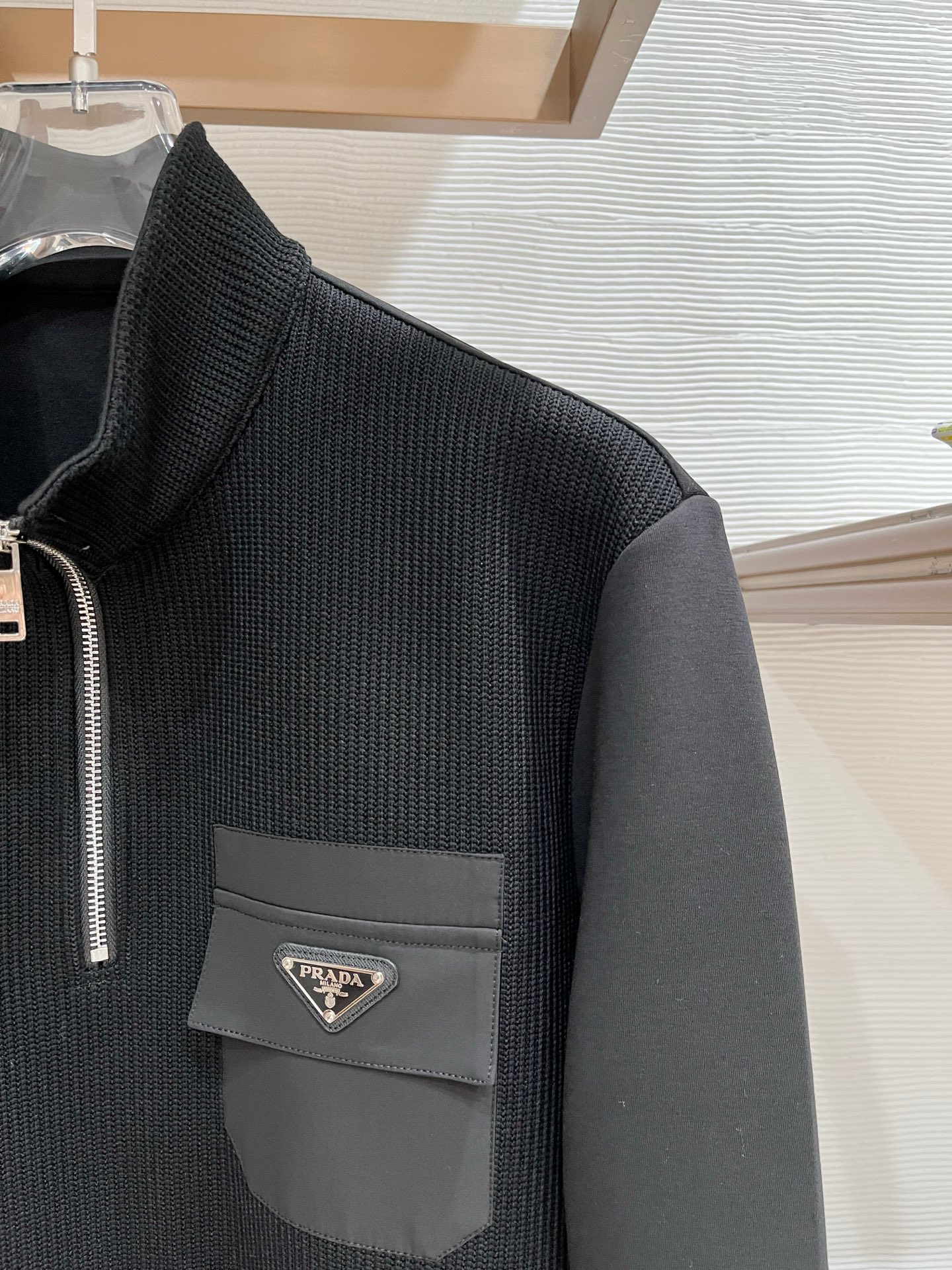 Prada Hoodie Wool Black Slim Fit M-l-xl