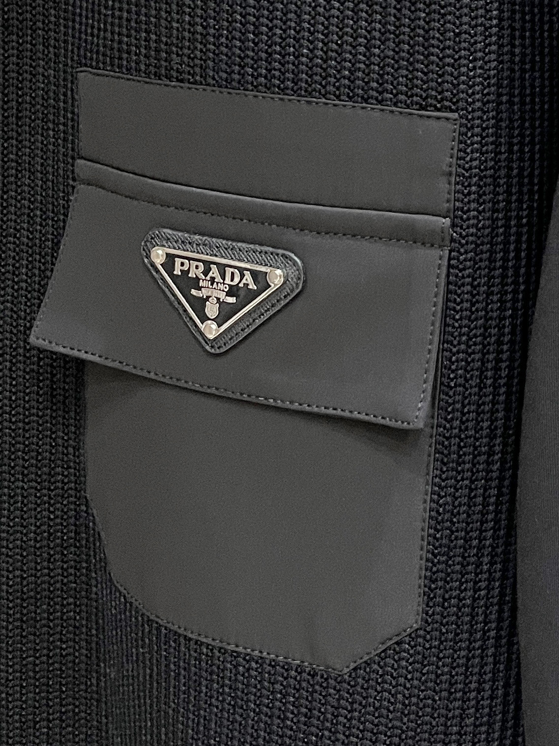 Prada Hoodie Wool Black Slim Fit M-l-xl