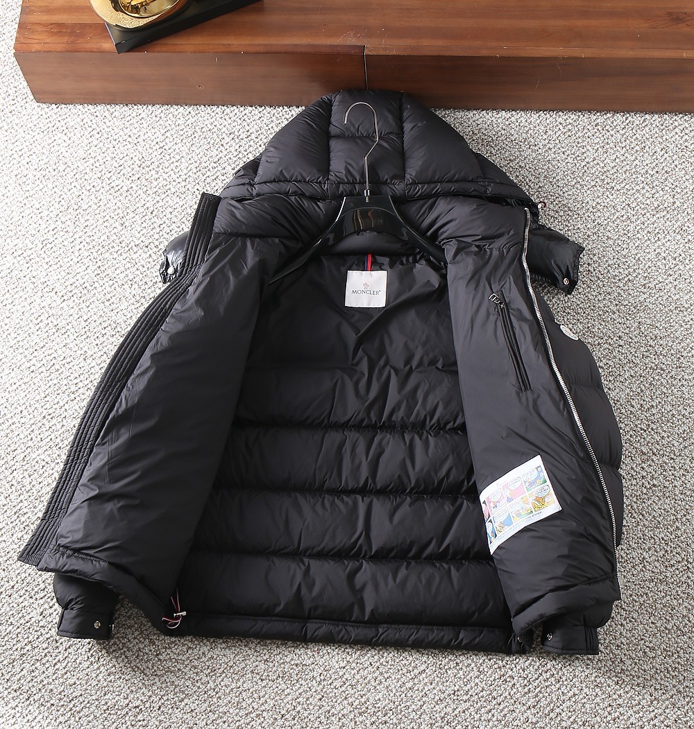 Moncler Couple Down Jacket Goose Down Black Hooded S-m-xl
