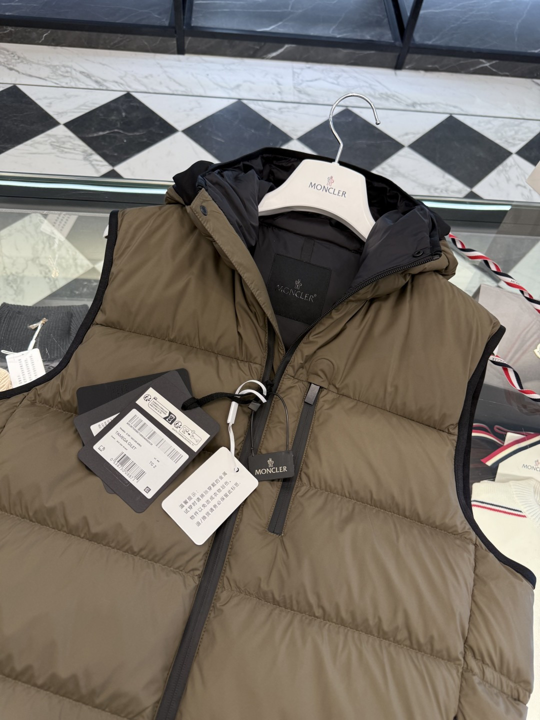 Moncler Male Down Vest Hooded M-l