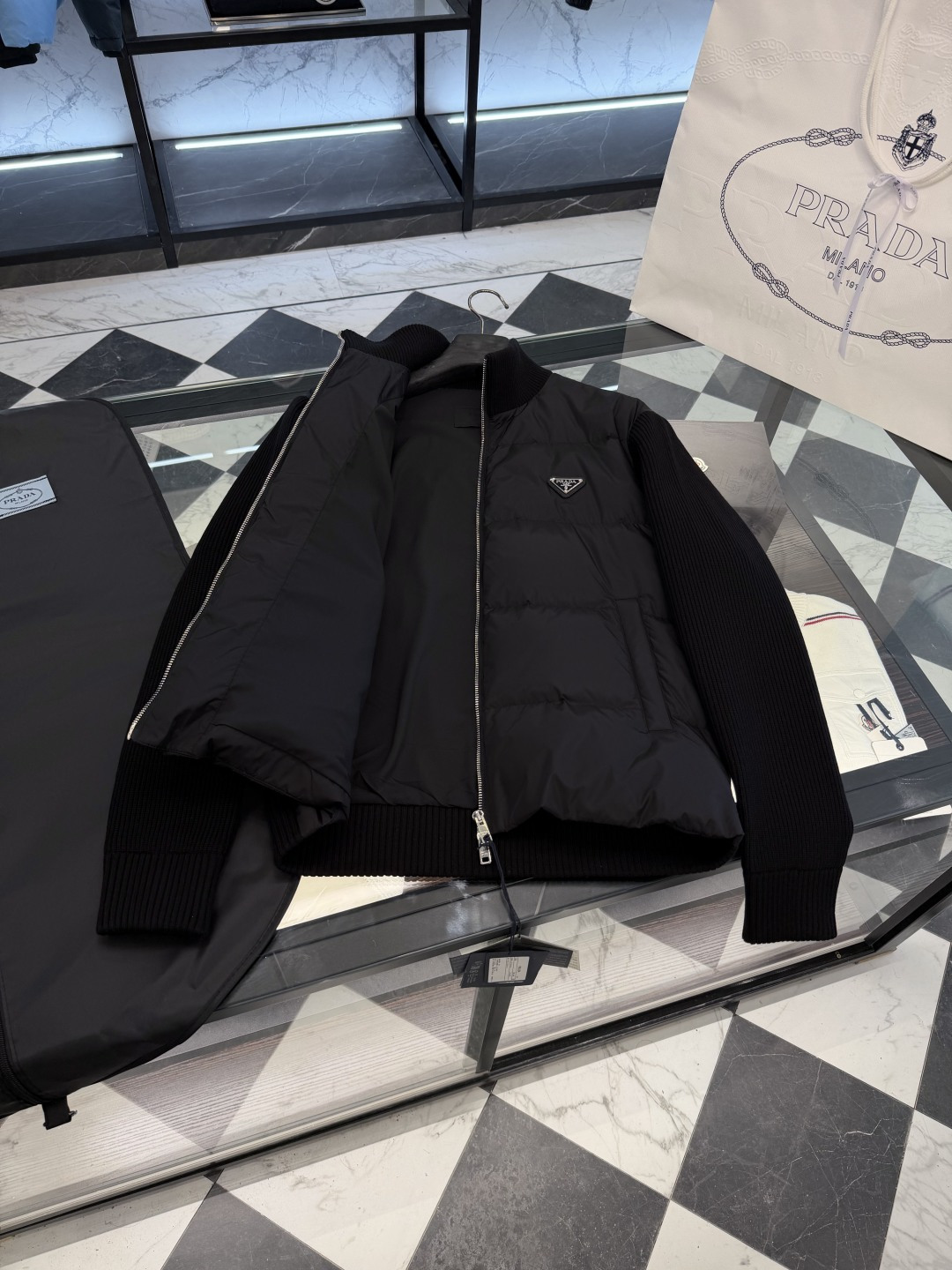Prada Down Jacket Knitted L